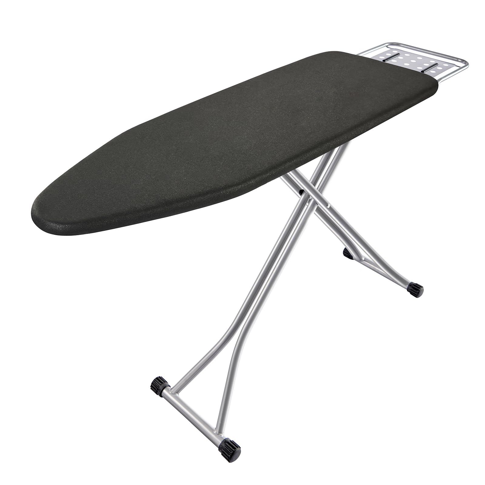 BKTD Ironing Board, Heat Resistant Cover Iron Board with Steam Rest, Non-Slip Foldable Ironing Stand. Heavy Sturdy Metal Frame Legs Iron Stand(13 * 34 * 53 Inches) (Silver Black)