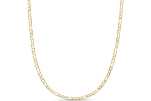 �鶹�� Essentials 14K Gold Plated Figaro Chain 20", Yellow 14K Gold