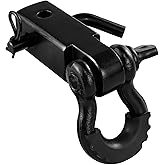 YIYITOOLS 2" Tow Hitch Receiver with 5/8" Screw Pin,3/4 Shackle,45000Lbs Break Strength Heavy Duty Receiver Kit Fit for Vehicle Recovery Off-Road