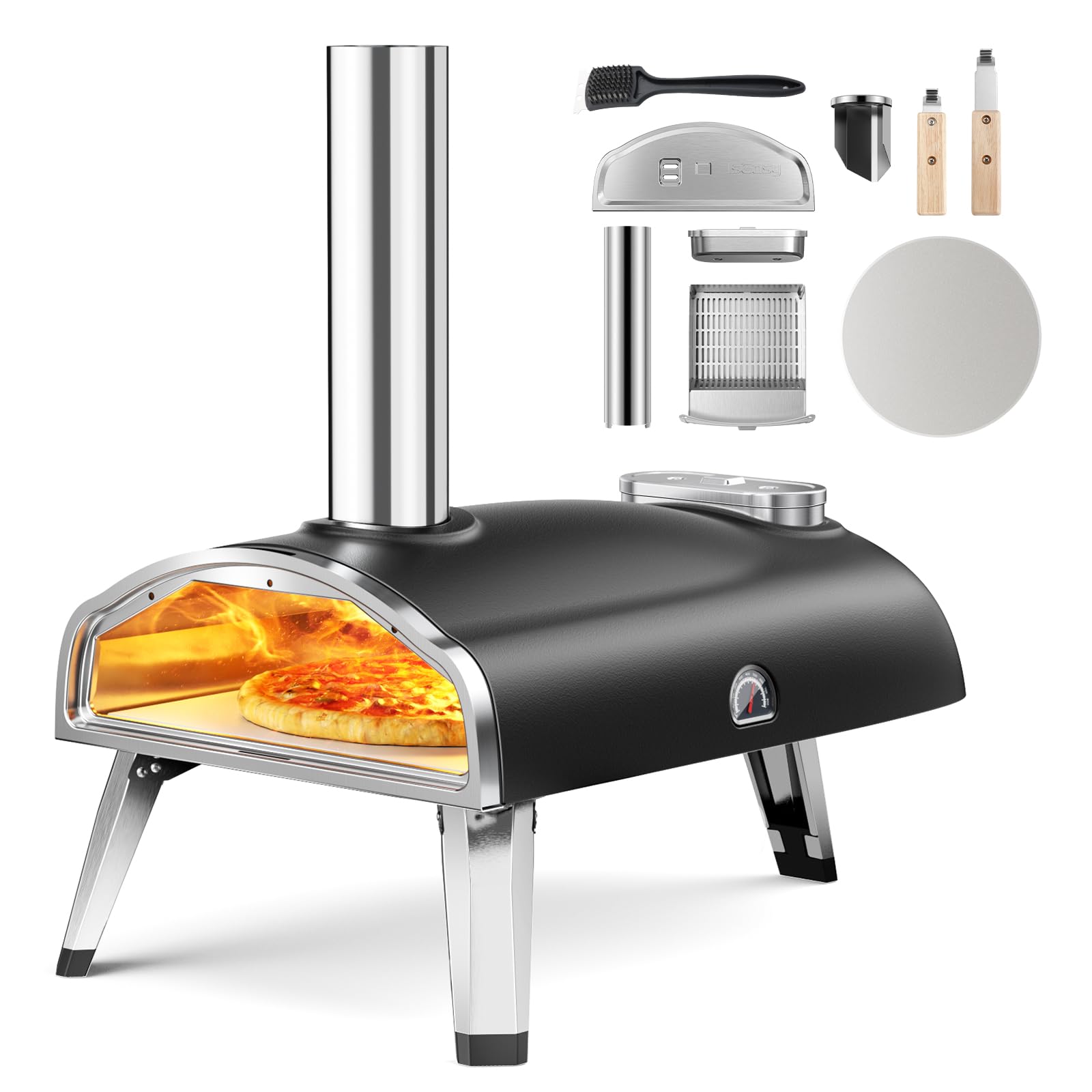 Photo 1 of ******************MISSING SOME OF THE ACCESSORIES****************
Pizza Oven Outdoor Wood Fire Pizza Ovens 12" Pellet Pizza Oven for outside with Built in Thermometer Portable Wood Burning Oven