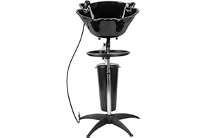 Dyna-Living Portable Shampoo Bowl Salon Deep Shampoo Basin Sink for Washing Hair with Adjustable Height, Includes Drain Hose and Bucket, Barber and Stylist Hair Washing Station