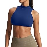 Aoxjox Women's Kim Cutout High Neck Tank Workout Sports Bras Fitness Training Gym Bra Yoga Crop