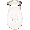 Weck Jars - Weck Tulip Jars 2.5 Liter - Sour Dough Starter Jars - Large Glass Jars for Sourdough - Starter Jar with Glass Lid - Tulip Jar with Wide Mouth - Suitable for Canning and Storage - 1 Jar