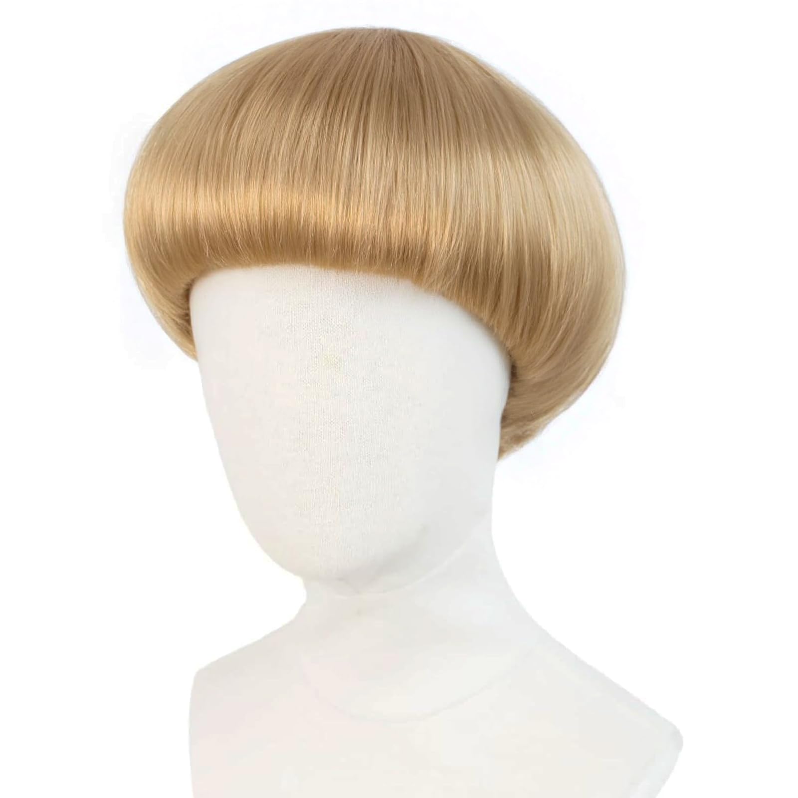 Photo 1 of JoneTing Blonde Mushroom Wig?+Hair Cap? Bowl Cut Wigs Men for Halloween Party Wigs Short Blonde Funny Wig for Man Blond Bob Hair With Bang for Christmas Cosplay Costume