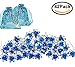 40pcs Bridal Wedding Crystall Hair Pins Blue Rose Hair Pin Bridal Prom Clips with 2 Storage Bags Rose U-shaped Design Collection Crystal Hair Pins Clips (Blue)