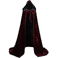 LuckyMjmy Velvet Renaissance Medieval Cloak Cape Lined with Satin