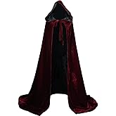 LuckyMjmy Velvet Renaissance Medieval Cloak Cape Lined with Satin