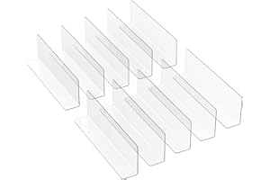 VILLCASE Shelf Dividers for Closet, 10pcs Plastic Separator Clapboard for Commodity, 7.8" Clear Divider Baffle for Supermarke
