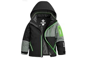 GEMYSE Boys Winter Coat Waterproof Windproof Boys Ski Snow Jacket with Hood Warm Kids Winter Jacket