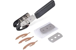 Gomake Vinyl Backing Cutter - Wrapping Paper & Vinyl Cutting Knife with Hidden Blade, 10 Extra Blades & 3 PTFE Stickers