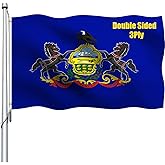 REIDFERR Pennsylvania Flag 3x5 Outdoor Double Sided - Heavy Duty Polyester Pennsylvania PA State Flags Long Lasting with 2 Brass Grommets 3 X 5 Ft