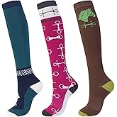 Harrison Howard 3 Pairs Premium Quality Equestrian Riding Socks for Horse Riding &Tall Boot Knee High Socks for Women