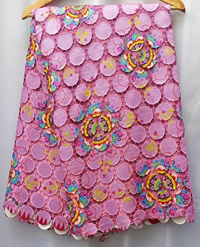 African Fabric Tissue Embroidered Lace Guipure Embroidery. Cord Lace African Swiss Lace Floral 5 Yards/4.50 metres