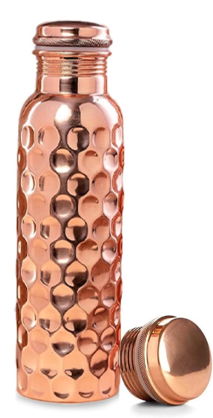 PR INTERNATIONAL Pure Copper Diamond Desgin Water Bottle with Lid 750ML