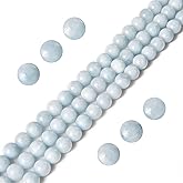 100pcs 6mm Aquamarine Beads Natural Gemstone Beads Round Loose Beads for Jewelry Making