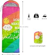 HOSIMA Rainbow Sunshine Clouds Sleeping Bag - Lightweight & Waterproof view 3
