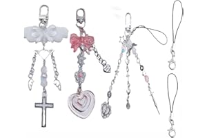 Homvog Cute KeychainY2K Car Keychains for Women Girls Bag Phone Charms Purse Accessories Star Decor