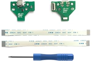 2pcs JDS-011 Replacement Micro USB Charging Port Socket for PS4 Controller, USB Charging Port Charger Socket Adapter Module, 