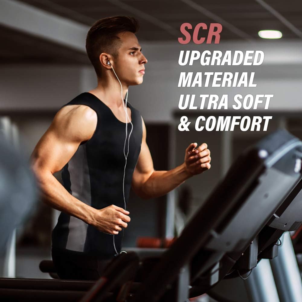 Roseate Men's Body Shaper Hot Sweat Workout Tank Top Slimming Sauna Vest Neoprene Compression Thermal Shirt: Clothing