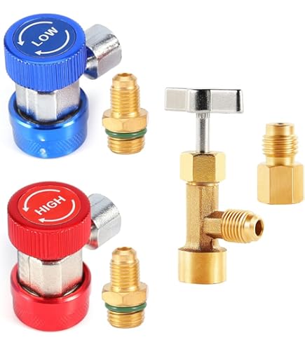 Pack Refrigerant Charging Hose With Ball Valve, 3-Color(Red/Yellow/Blue - View #7