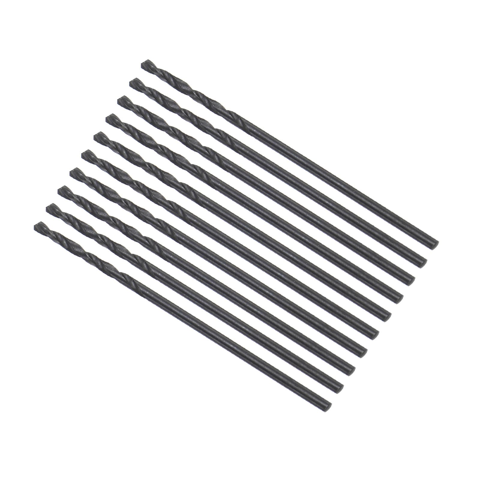 CoCud 6542 High Speed Steel Twist Drill Bits, 1.1mm Diameter 34mm Length, Black Oxide Straight Twist Jobber Drill Bit - (Applications: for Metal Woodwork Plastic Aluminum), 10-Pieces