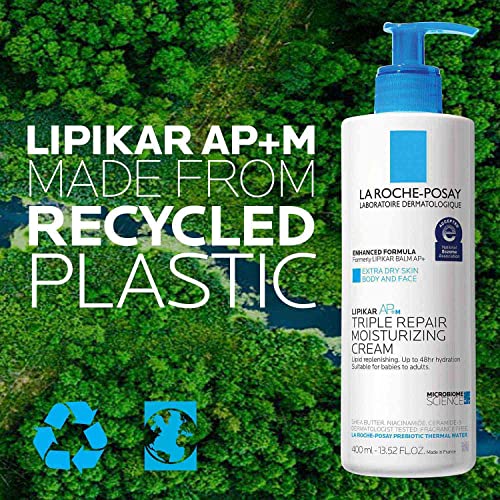 LA ROCHE-POSAY LIPIKAR AP+ TRIPLE REPAIR MOISTURIZING CREAM, FACE & BODY LOTION FOR DRY SKIN, SHEA BUTTER & NIACINAMIDE MOISTURIZER, GENTLE FACE & BODY CREAM FOR DRY, ROUGH & SENSITIVE SKIN