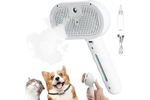 YYDSNB for Renu Dog Brush, 3 in 1 Pet Spray Hair Removal Comb for Shedding, for Renu Fresh Fur Shower Brush with Spray, One-Click Release Button & Tank, for Renu Freshfur Shower Brush for Dogs(White)