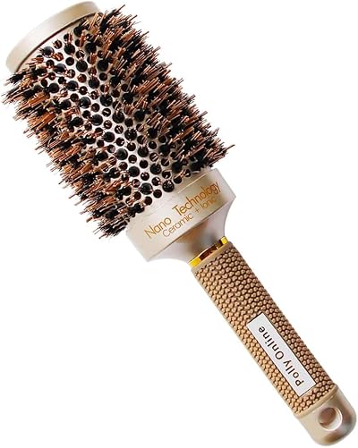 Polly Online Round Hair Brush 45mm Ionic Boar Bristles Gold