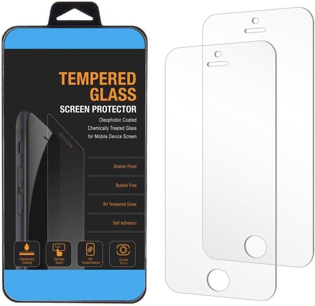 LAFEINA iPhone SE Screen Protector, 2 Pack Tempered Glass Screen Protector for iPhone SE iPhone 5 5C 5S [Bubble-Free] [Scratch-Resistant]