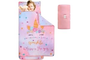 Wowelife Toddler Sleeping Bag, Slumber Bag Nap Mat for Girls and Boys, Kindergarten Sleeping Bag for Preschool, Kids Rolled u