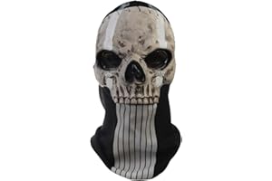 RRANYF Creepy Halloween Ghost Skull Mask for Men Adult Realistic Latex Helmet Scary Skeleton Game
