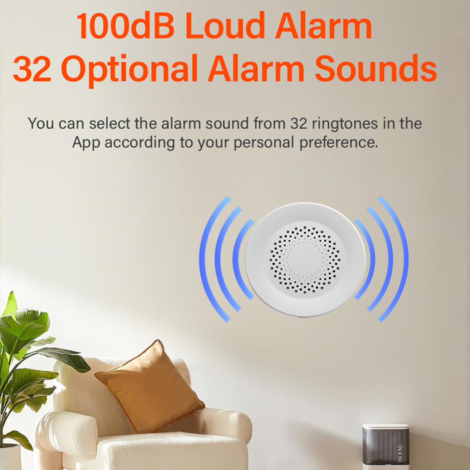 WiFi Smart Siren Alarm: 100db Sounder, App Control, Wireless Burglar Alarm, Compatible with Alexa