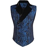 GONSIDA Men's Victorian Steampunk Vest Renaissance Medieval Gothic Waistcoat