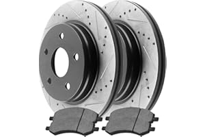 AUTO SHACK AutoShack Front Drilled and Slotted Brake Kit Rotors Black and Ceramic Pads Pair of 2 Driver and Passenger Side Replacement for Dodge Durango Chrysler Aspen 2006-2018 Ram 1500 4WD SCDPR63007630071084