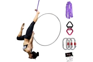 PRIOR FITNESS Aerial Lyra Hoop Set for Adults Suspension Professional Ring Fitness Stainless Steel Single Point Aerial Hoop Equipment Kit(Tube Dia:25mm and 32mm)