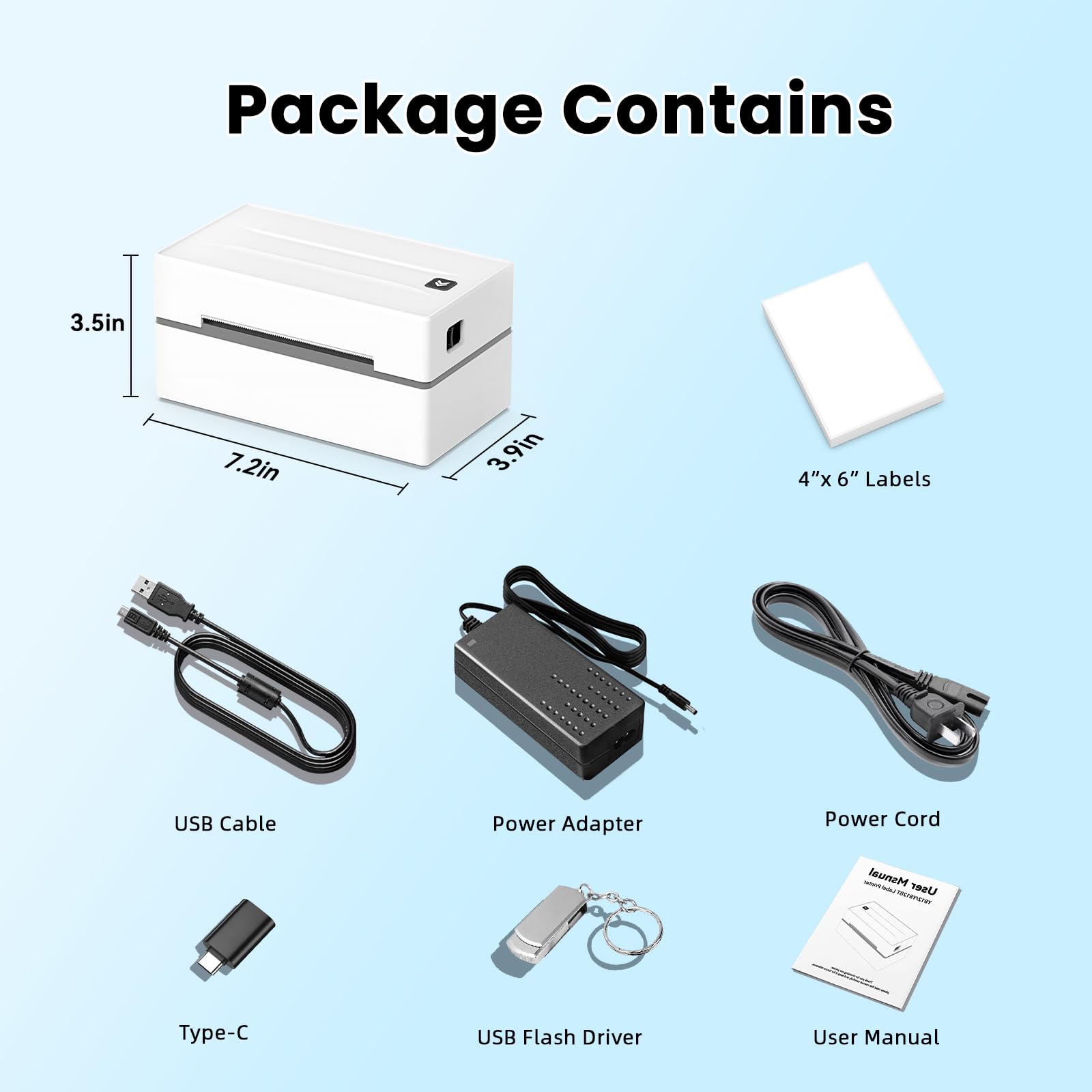 Anycash Bluetooth Thermal Label Printer, Wireless 4x6 Shipping Label Printers for Small Business, Compatible with Android&iOS and Windows, Address Label Printer for Amazon, Ebay, Shopify, Etsy, USPS
