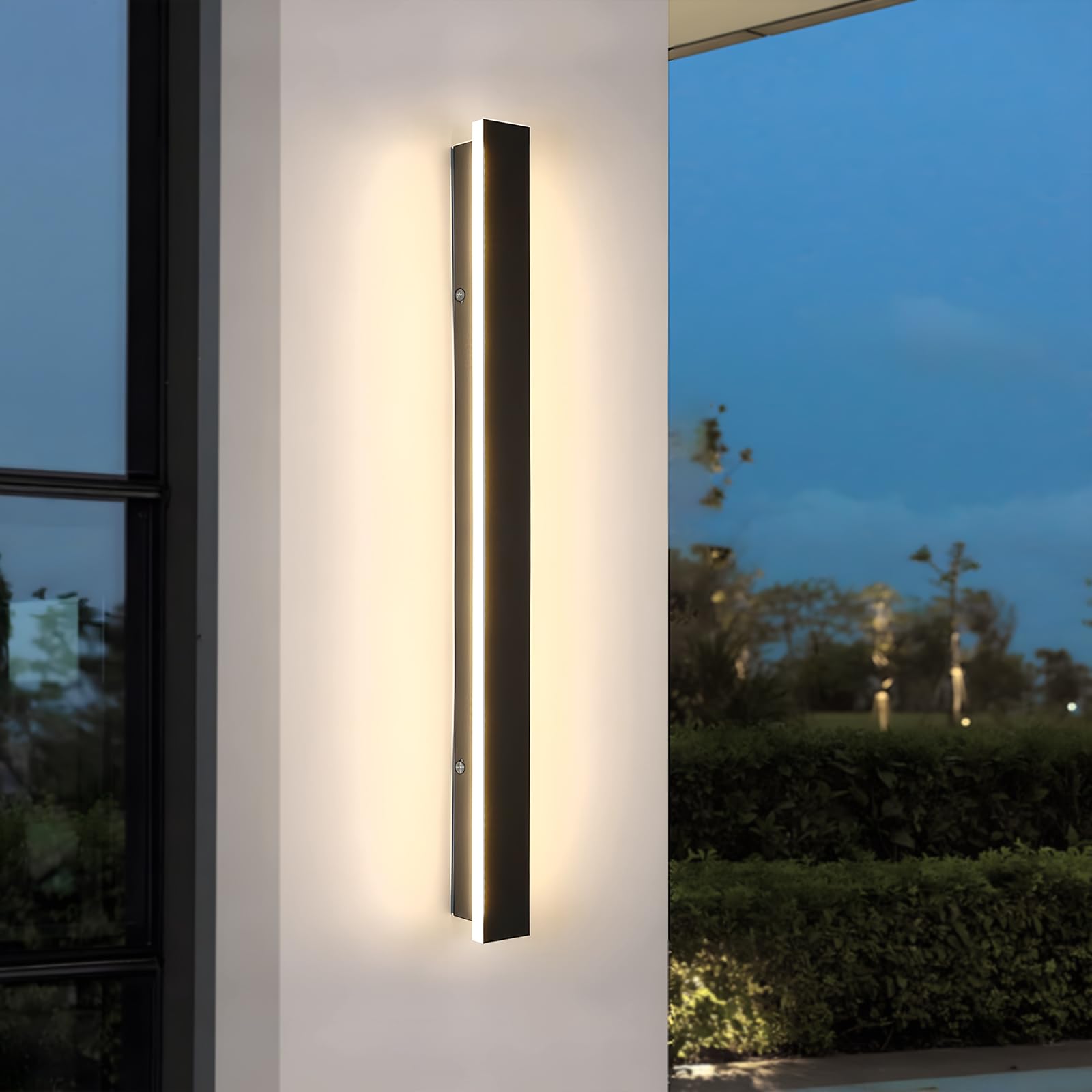 ZTWLEED LED Outdoor Wall Lights,21W Wall Lamp Warm White 3000K,Waterproof Exterior Acrylic Long Outdoor Wall Light for Garden Villa Porch Terraces Garage,100CM