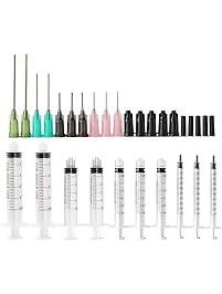 Bstean Syringe Blunt Tip Needle and Cap - 10ml, 5ml, 3ml, 1ml Syringes 14ga 16ga 18ga 20ga Blunt Needles - Oil or Glue Applicator (Pack of 10)