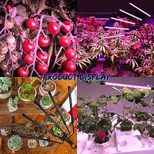 Grow Lights for Indoor Plants, WEDCOL Red Blue Spectrum Plant Grow Light Adjustable Gooseneck 135 LED Grow Lamp with 3/9/12H Timer, 10 Dimmable Levels & 3 Switch Modes
