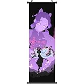 Anime Wall Scroll Banner, Lightning Shinobu Art Design, Soft Fiber Fabric, 27.5 x 9.8 Inches, Vertical Hanging Poster for Bedroom and Gaming Room