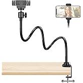 InnoGear Webcam Stand with Phone Mount, Desk Camera Arm Stands Gooseneck for Logitech Webcam BRIO 4K C960 C920 C920S C922 C922x C925e C930 C930e C615 NexiGo N60, Right Light, Gopro with 1/4" Thread
