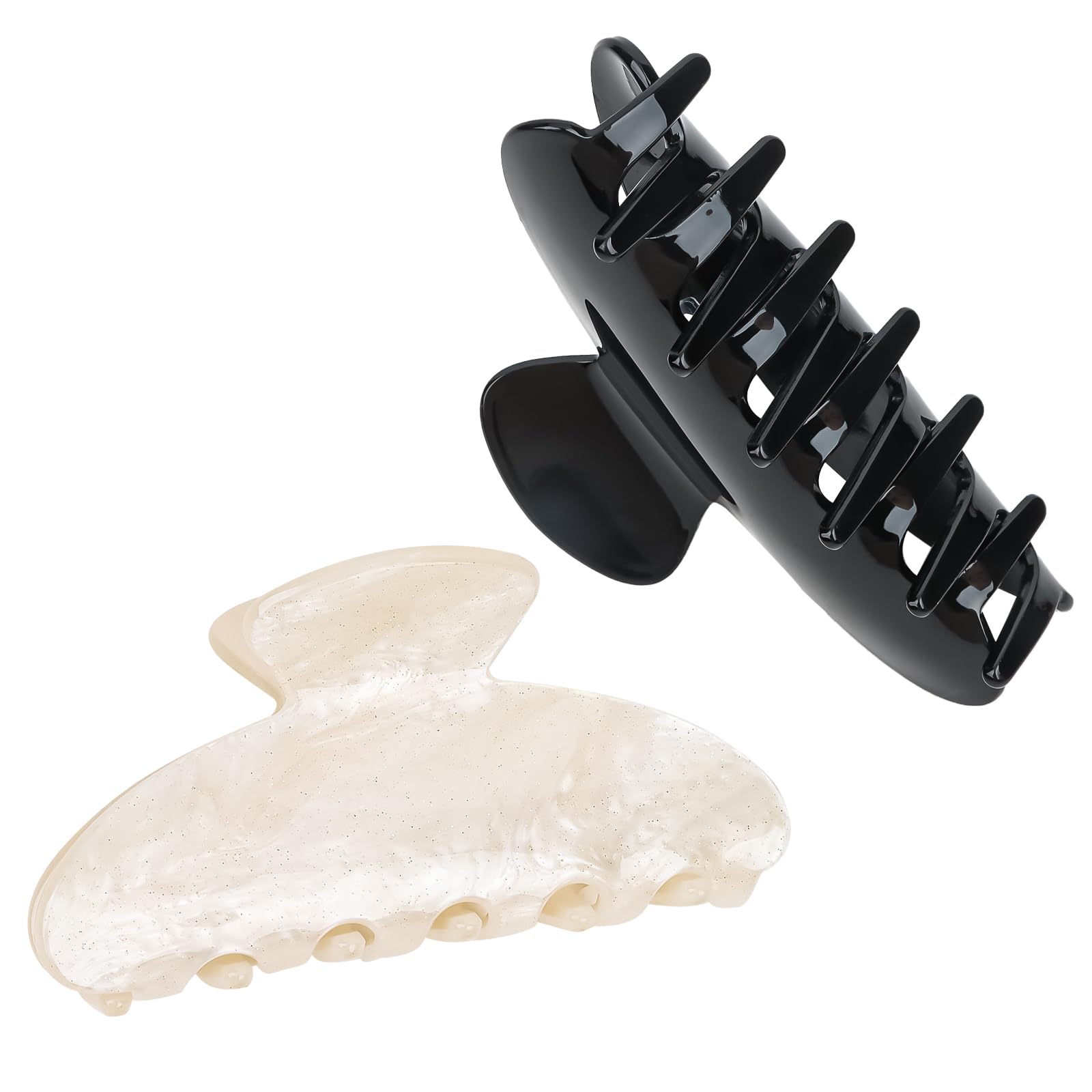 Photo 1 of ACO-UINT 2 Pack Hair Claw Clips for Women Acrylic Claw Clips for Thick Hair Non-slip Clip for Hair Large Claws Hair Accessories for Women Girls?Black&White?