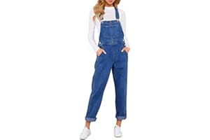 luvamia Women's Casual Stretch Adjustable Denim Bib Overalls Jeans Pants Jumpsuits