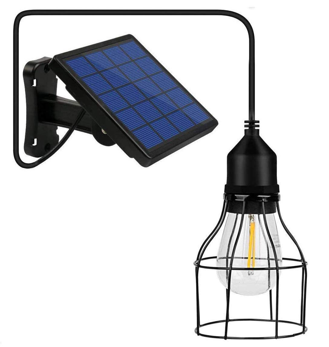 Lixada Solar Pendant Light E27 Outdoor Light Sensitive Light IP65 Water Resistant for Garden Yard Patio Balcony 2