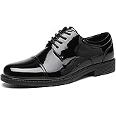 DECARSDZ Mens Classic Formal Oxford Lace-up Patent Leather Tuxedo Wedding Business Dress Shoes