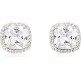 Square Princess Cut Stud Earrings Micro Paved AAA CZ Jewelry Wedding Bridal For Women