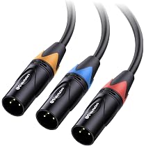 Cable Matters 3-Pack Color-Coded Premium Shielded XLR Cables - 6ft
