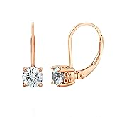 Amazon Essentials Platinum-Plated Sterling Silver Infinite Elements Zirconia Leverback Earrings (previously Amazon Collection)