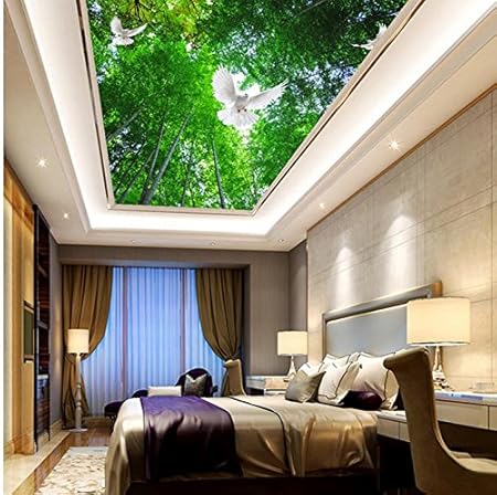 Wapel Bamboo Blue Bedroom Ceiling 3d Wallpaper Modern For Living
