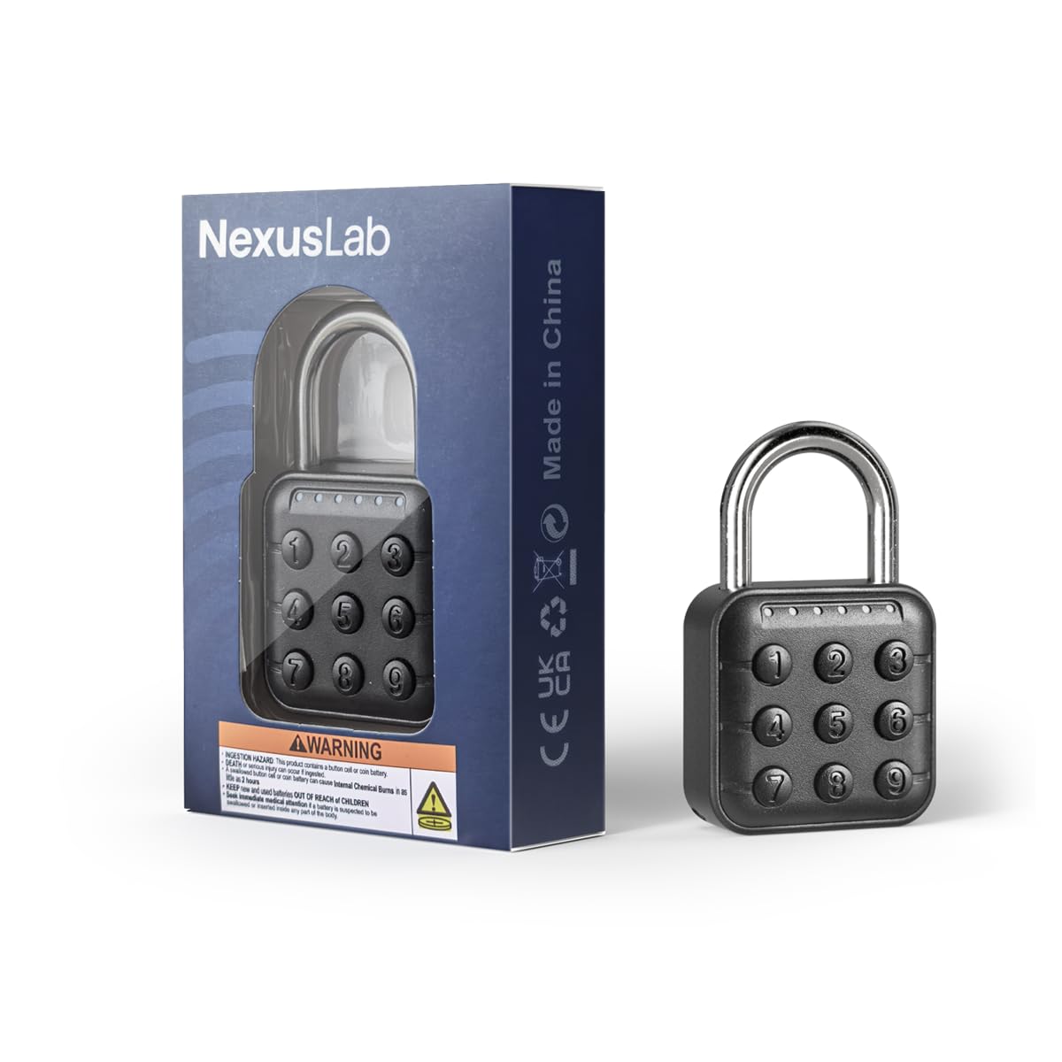 Photo 1 of NexusLab Digital Padlock for Gym Locker & Outdoor Gate - IP67 Waterproof Electronic Combination Lock, Push Button Keypad, No App Needed. 6-Digit Smart Keyless Entry for School, Shed, Fence